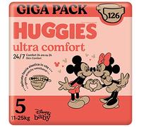 Huggies Ultra Comfort, Lot de 126 couches Taille 5 (11-25 Kg), Design Disney