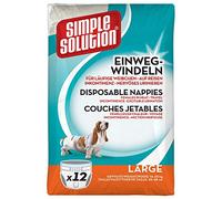 Couches Jetables Chienne Simple Solution L x12 | Couches jetables absorbantes chienne L avec indicateur d'humidité