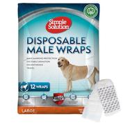 Couches jetables pour Chiens mâles Simple Solution, Bande Abdominale L x12 | Super absorbant, anti-fuites pour miction émotionnelle, incontinence, voyages ou marquage
