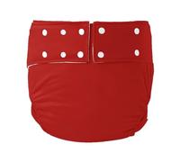 Couches Lavables pour Adultes, Couche Adulte Imperméables et Réutilisables et Réglables Pantalon Incontinence en Coton Respirant Couvre-Couche(Red,Large)