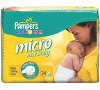 Couches New Baby Micro - 1 À 2,5 Kg - 24 Couches
