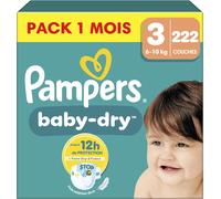 Couches Pampers Baby-Dry Taille 3 - 222 Couches - 6kg À 10kg Multicolore