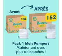 Couches Pampers Premium Protection Taille 5 - 152 Couches - 11kg À 16kg Multicolore