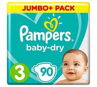 Couches Pampers Taille 3 (5-9 kg) - Baby Dry, 90 couches - Jumbo+ Pack