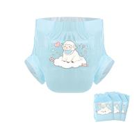 Couches pour adultes CutiePlusU, 3 unités, surface sèche et absorption maximale nocturne, jetables - Candy Sheep Bleu (XL 110-158CM)