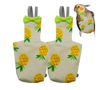 Couches pour oiseaux pour pigeons, couche réutilisable et lavable, 2 doublures douces, fournitures pour animaux de compagnie anti-fuite, couche d'entraînement réglable, imprimé ananas