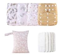 Couches réutilisables pour bébé - Couches classiques - Réutilisables - Culottes de natation respirantes imperméables pour la piscine - Doux, Standard, 6 couches + 6 inserts, 1 jetable