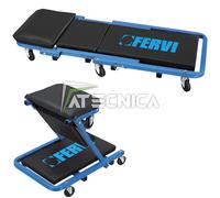 Couchette d'atelier siège mobile 2 en 1 pour sous voitures FERVI 0645/SS