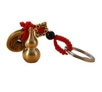 Couchette de gourde, porte-clés de gourde en laiton | Les anciens cinq empereurs Coin Gourd Keyrings | Pendre de voiture chinois Charm Ornement pour la, Succès de la richesse, Ouvrir la gourde
