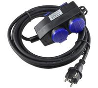 Bloc multiprise à 4 prises avec câble de 5 m et 4 prises de contact de sécurité avec couvercle de protection - Rallonge pour intérieur et extérieur - ...