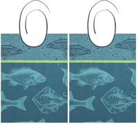 Coucke 3152193601117 Bavoir Banc de Poissons, Coton, Bleu, 60x43 cm (Lot de 2)