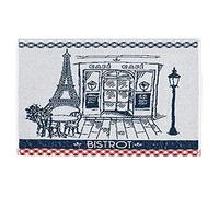 Coucke Carré Eponge en Jacquard de Coton, Authentique Bistrot, Blanc, 50 x 50 cm