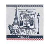 Coucke Carré Eponge en Jacquard de Coton, Authentique Bistrot, Blanc, 50 x 50 cm