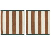 Coucke Carré éponge imprimé en Coton, 50 x 50 cm, Rivage, (Lot de 2)