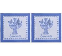 Coucke Carré éponge imprimé en Coton, Lavande (Lot de 2)