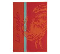 Coucke French Cotton Jacquard Serviette 20" x 30" Crabe (Crab) Rouge