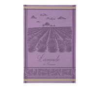 Torchon imprimé en jacquard de coton, CHAMPS DE LAVANDE Violet Violet