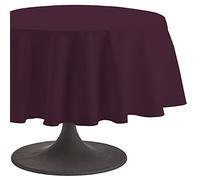 Coucke Nappe Ronde Uni Aubergine Coton 235 cm