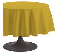 Coucke Nappe ronde unie, Coton, Curry, 180x180 cm