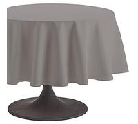 Coucke Nappe ronde unie, Coton, Galet, 180x180 cm