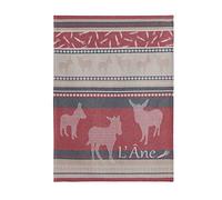 Coucke Serviette Jacquard en Coton français, Le Anes, 50,8 x 76,2 cm, 100% Coton, Les Ânes
