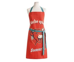 Coucke Tablier Vache qui rit Rétro, Coton, Rouge, 85x76 cm