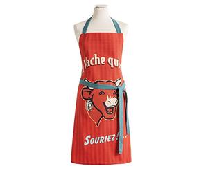Coucke Tablier Vache qui rit Rétro, Coton, Rouge, 85x76 cm