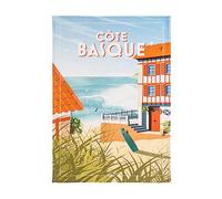 Torchon imprimé en coton multicolore 50x75 - Coucke - Côte Basque