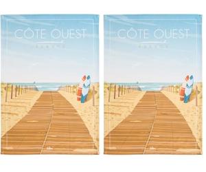 Coucke Torchon en Coton imprimé, Wim Côte Ouest, 50x75 cm, (Lot de 2)