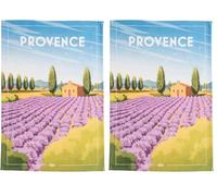 Coucke Torchon en Coton imprimé, Wim Provence, 50x75 cm, (Lot de 2)