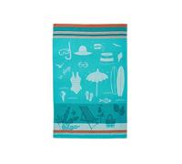Coucke Torchon imprimé en Jacquard de Coton, A la Plage, 50 x 75 cm