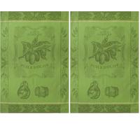 Coucke Torchon imprimé en Jacquard de Coton, Bouteille Huile, 50x75cm (Lot de 2)