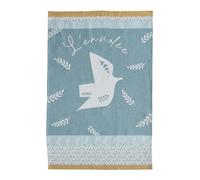 Torchon imprimé en jacquard de coton, L'ENVOLEE POETIQUE-Bleu moyen-50 x 75 cm Bleu