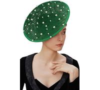 Coucoland Bandeau pour Femme - 017 - Bibi | Chapeau de cocktail à bord plat en polyester et fausses perles, taille unique, style vintage années 1950, mariage