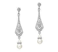 Coucoland Boucle d'Oreille Vintage Boucle d'Oreilles Femme Boucle d'Oreilles Cristal Classique 1920s Accessoires de Costume