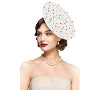 Coucoland Chapeau Bibi pour Cocktail, thé, fête, Bandeau Plat Kentucky Derby pour Mariage, Blanc, Taille Unique