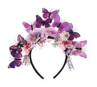 Coucoland Serre-tête à fleurs pour femme - Papillon monarque - Bibi floral du Kentucky pour Halloween, costume d'Halloween - Violet