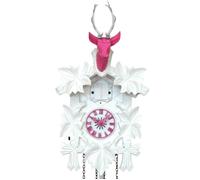 Coucou moderne rose et blanc à piles Hauteur : Hauteur 30 cm