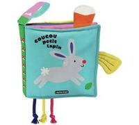 Imagebooks – Coucou petit lapin – Livre tissu – Album éveil dès la naissance – Broché