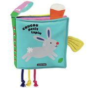 Imagebooks – Coucou petit lapin – Livre tissu – Album éveil dès la naissance – Broché