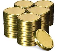 Coud à vis Kadax FI66 mm, set set set, chant de couvercle adapté à 200 ml et 315 ml de verres, couvercle de torsion avec 4 dents d'orge, couvercle (50 pièces, or)