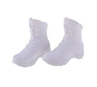 CoudarTitie 1 Paire Bottes de Figurine Accessoires Modèle Chaussures Bottes Tactiques en Plastique pour Soldat Femme Police 12pouces Compatible Exposition, Blanc