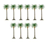 CoudarTitie 10 Pièces D'accessoires de Décor pour Train Miniature : Arbres, Cocotiers de Simulation pour Table à Sable, H 15cm