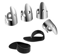 CoudarTitie 6 Pièces Protège Doigts Guitare Médiator Accessoires Jeu Acier Inoxydable Ergonomique pour Jeu Régulier Attaque Claire Confort Prolongé Adapté aux