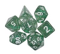 CoudarTitie 7 Pièces Dés Polyédriques Jeux de Société Dé Acrylique Multi Faces Accessoires Plateau Jouet Enseignement Jeu de Rôle Convient pour Réunion Amis et An, VERT