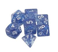 CoudarTitie 7 Pièces Dés Polyédriques Jeux de Société Dé Acrylique Multi Faces Accessoires Plateau Jouet Enseignement Jeu de Rôle Convient pour Réunion Amis et An, Bleu