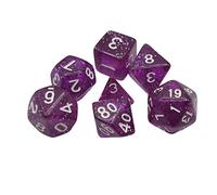 CoudarTitie 7 Pièces Dés Polyédriques Jeux de Société Dé Acrylique Multi Faces Accessoires Plateau Jouet Enseignement Jeu de Rôle Convient pour Réunion Amis et An, Violet