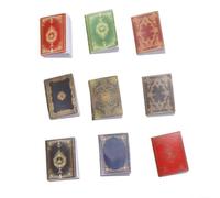 CoudarTitie 9 èces Livre Miniature Cverture Vintage Léger Livre Miniature en Carton Réutilible pr Scènes Miniatures BJD