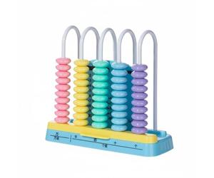 CoudarTitie Abacus Arithmétique Jouet de Mathématiques Calcul Décimal Réinitialisation Simple Apprentissage Numérique Douceur Perles Convient aux Enfants Éveil Maternelle Primaire, Bleu, 5rangées