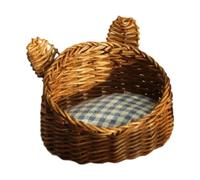 CoudarTitie Abri pour Animaux de Compagnie 1/12, Décoration Classique, Maison de Poupée, Mini-mobilier, Jouet de Jeu D'imitation, Niche pour Chien, pour Enfan, Treillis Sombre